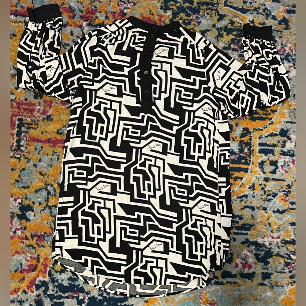 H&M X Richard Allen Geometric Print Shirtdress - Picture 4 of 10